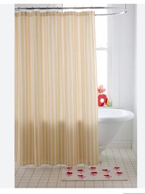 Urban outfitters multi striped yellow and white shower curtain NEW